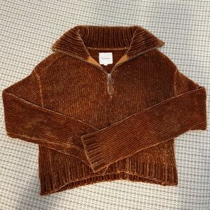 Thread & Supply Rust Quarter-Zip Sweater